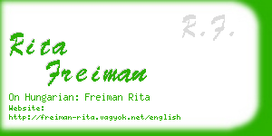 rita freiman business card